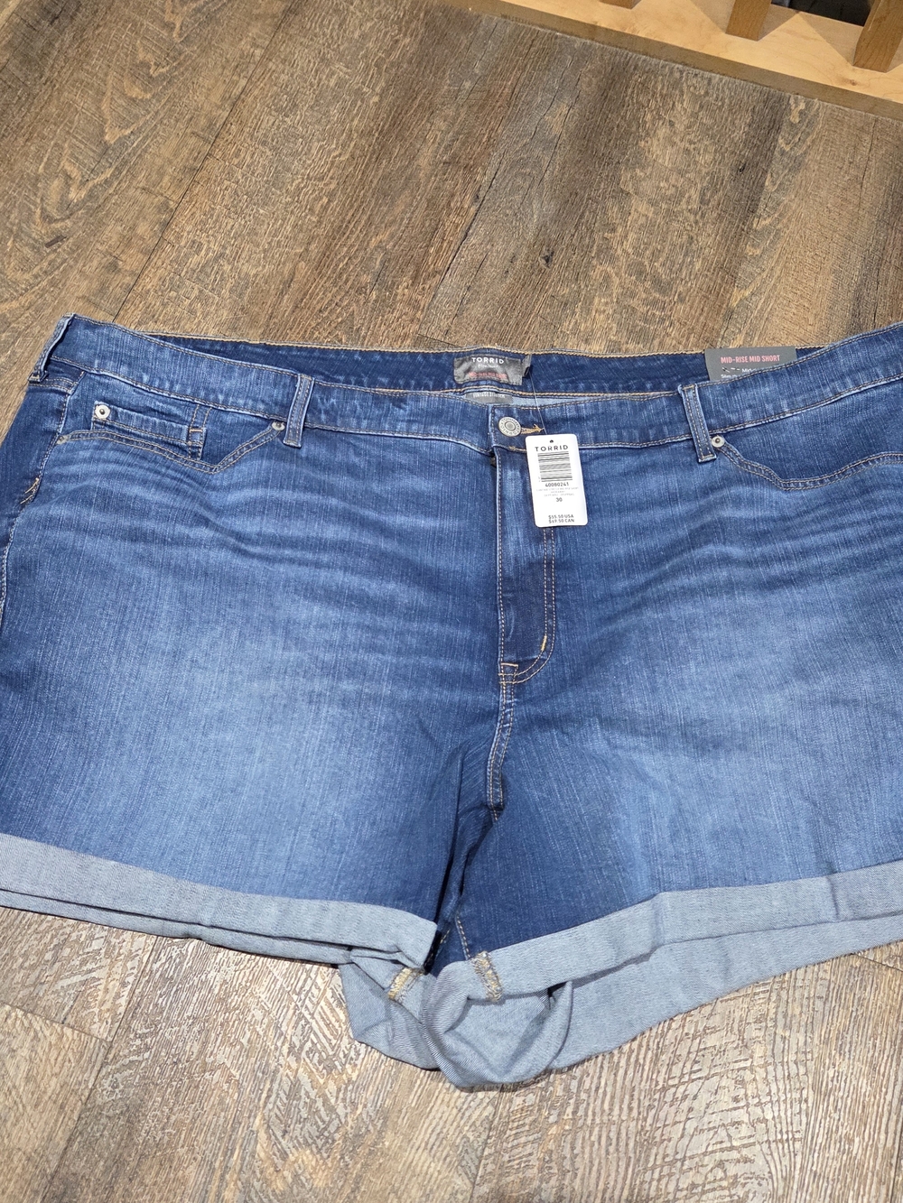 torrid Blue Denim Roll Cuff Shorts